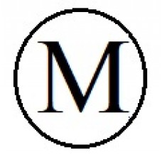 Бусины с буквами белые круглые M